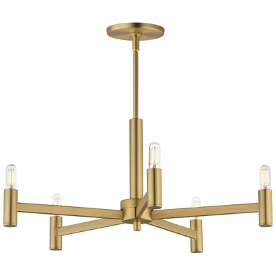 Maxim Emana 24" Wide Natural Aged Brass 5-light Chandelier