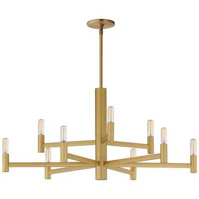 Maxim Emana 33 1/2" Wide Natural Aged Brass 9-light Chandelier