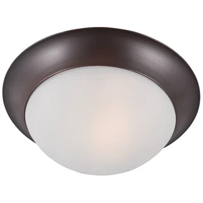 Maxim Essentials 12" Wide Frosted/oil Rubbed Bronze 1-light Flush Moun