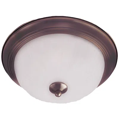 Maxim Essentials 15 1/2" Wide Frosted/oil Rubbed Bronze 3-light Flush