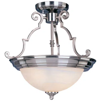 Maxim Essentials 2-light Semi-flush Mount Satin Nickel