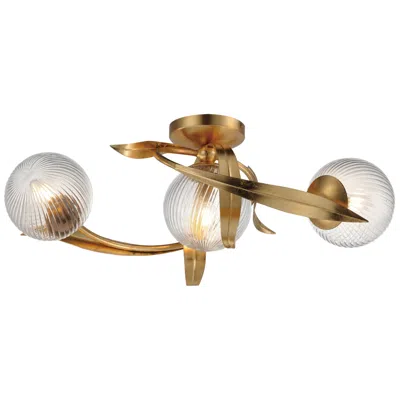 Maxim Firenze 21 1/2" Wide Gold Leaf 3-light Flush Mount