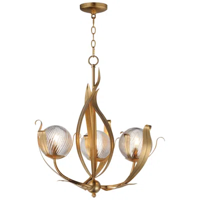 Maxim Firenze 26 1/2" Wide Gold Leaf 3-light Pendant