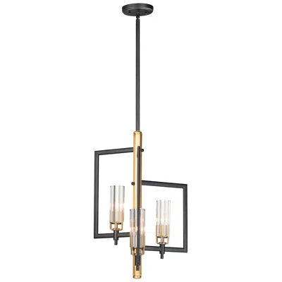 Maxim Flambeau 12 3/4" Wide Black Antique Brass 3-light Pendant