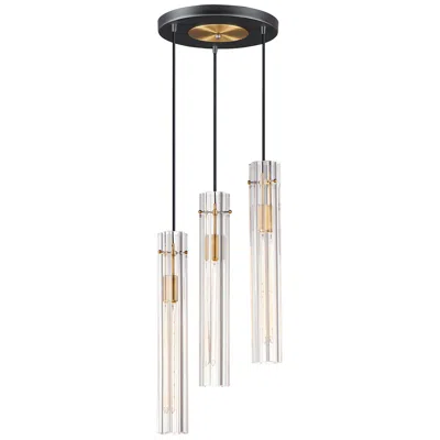 Maxim Flambeau 12 3/4" Wide Black Brass Multi-light Pendant