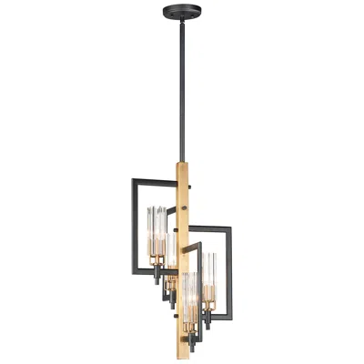 Maxim Flambeau 13" Wide 4-light Black Antique Brass Pendant Light