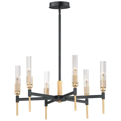 Maxim Flambeau 24 3/4" Wide Black Brass 6-light Led Chandelier