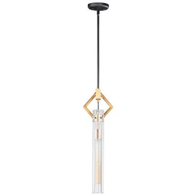 Maxim Flambeau 3" Wide Black And Antique Brass Mini Pendant Light