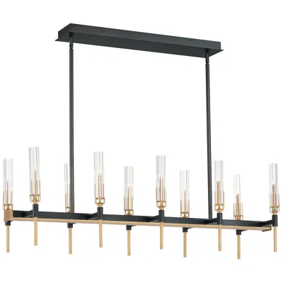 Maxim Flambeau 45 1/4" Black Brass 10-light Linear Led Chandelier