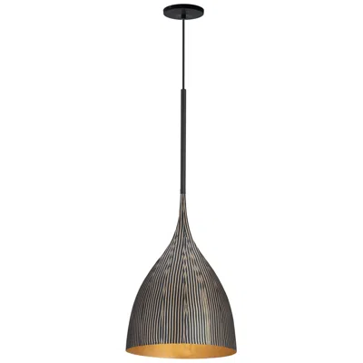 Maxim Fleur 12" Wide Black/gold Small 1-light Pendant