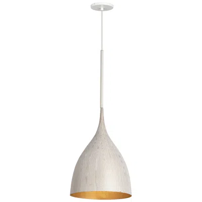 Maxim Fleur 12" Wide White/gold Small 1-light Pendant
