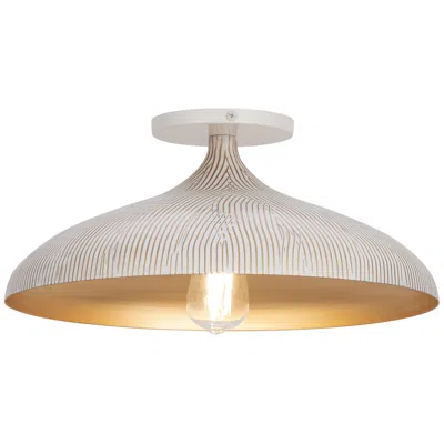 Maxim Fleur 15 1/2" Wide White/gold Ceiling Light