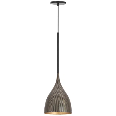 Maxim Fleur 8" Wide Black/gold 1-light Mini Pendant