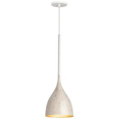 Maxim Fleur 8" Wide White/gold 1-light Mini Pendant