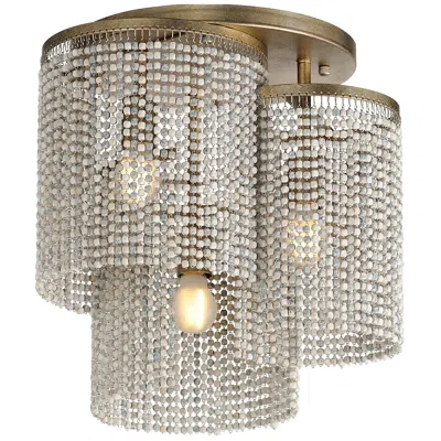 Maxim Fontaine 17" Wide Golden Silver 3-light Ceiling Light