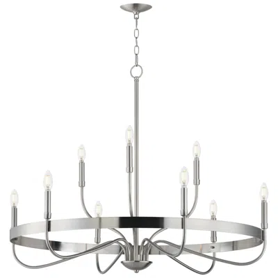 Maxim Frankie 39 3/4" Wide Satin Nickel 9-light Chandelier