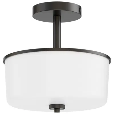 Maxim Fuller 10 3/4" White/black 2-light Semi Flush/pendant Convertible