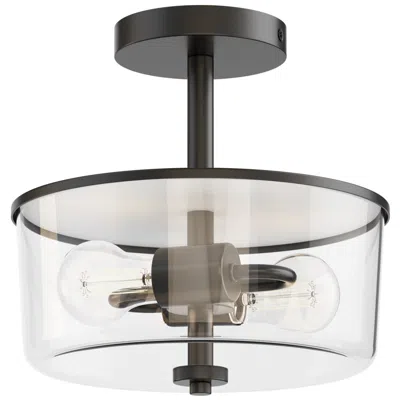 Maxim Fuller 10 3/4" Wide Clear/black 2-light Semi Flush/pendant
