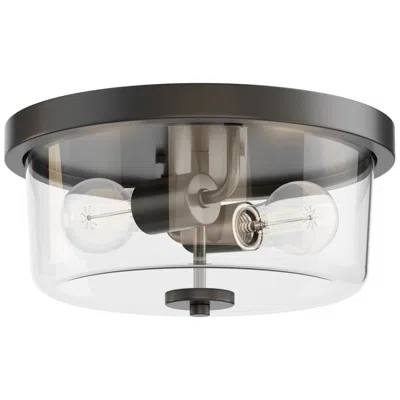 Maxim Fuller 11 3/4" Wide Clear/black 2-light Flush Mount