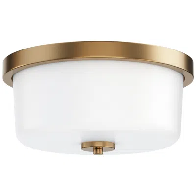 Maxim Fuller 11 3/4" Wide White/natural Aged Brass 2-light Flush Mount