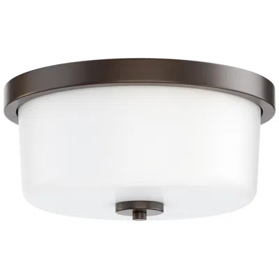 Maxim Fuller 11 3/4" Wide White/oil Rubbed Bronze 2-light Flush Mount In Black