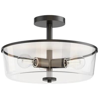 Maxim Fuller 14 3/4" Clear/black 3-light Semi Flush/pendant Convertible