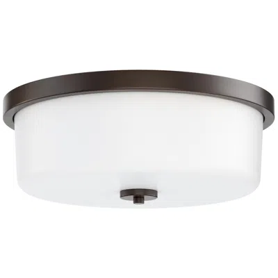 Maxim Fuller 16" Wide White/oil Rubbed Bronze 3-light Flush Mount