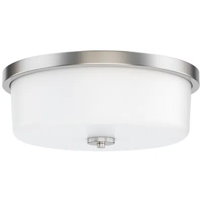 Maxim Fuller 16" Wide White/satin Nickel 3-light Flush Mount