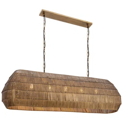 Maxim Gilda 59" Antique Brass 5-light Linear Pendant