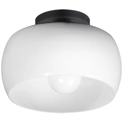 Maxim Glazed 11" Wide White/black Ceiling Light