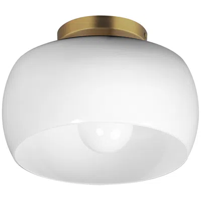 Maxim Glazed 11" Wide White/natural Aged Brass Ceiling Light