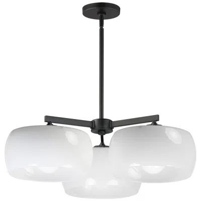Maxim Glazed 26" White/black 3-light Chandelier