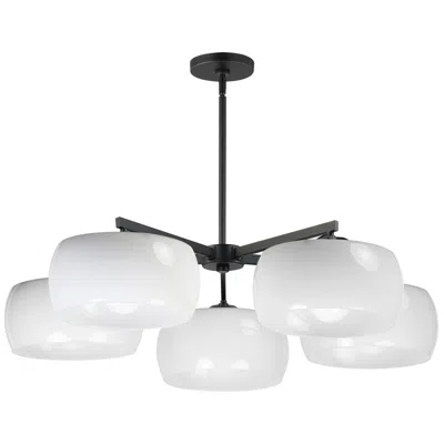 Maxim Glazed 36" Wide White/black 5-light Chandelier