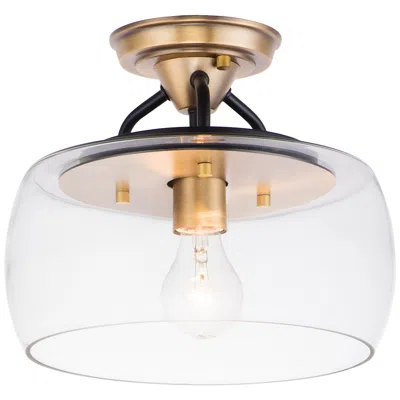 Maxim Goblet 11" Wide Bronze And Antique Brass Ceiling Light
