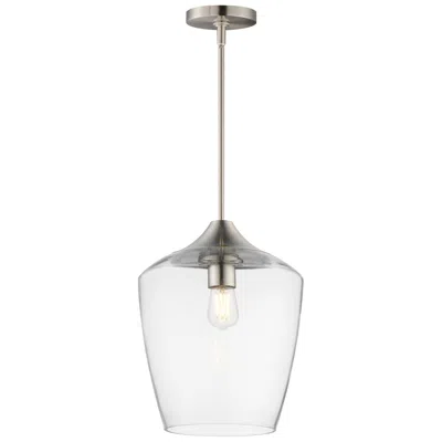 Maxim Goblet 12" Wide Satin Nickel Single Pendant