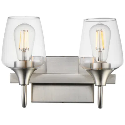 Maxim Goblet 14" Wide Satin Nickel 2-light Wall Sconce