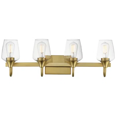 Maxim Goblet 28" Wide Natural Aged Brass 4-light Wall Sconce
