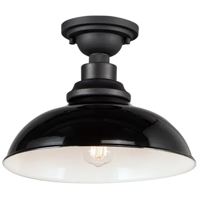 Maxim Granville 12" Wide Gloss Black Outdoor Ceiling Light
