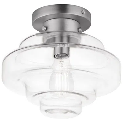 Maxim Harbor 1-light 12" Wide Satin Nickel Flush Mount