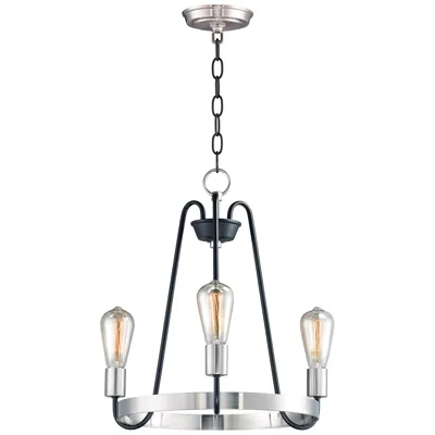 Maxim Haven 3-light 18.5" Wide Black/satin Nickel Chandelier