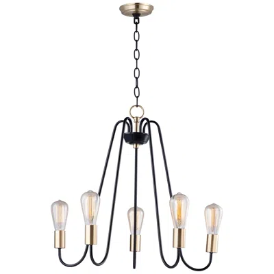 Maxim Haven 5-light 23.75" Wide Oil Rubbed Bronze/antique Brass Chandelier