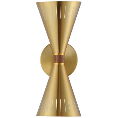 Maxim Helsinki 14 1/4" High Natural Aged Brass 2-light Wall Sconce