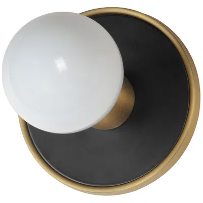Maxim Hollywood 1-light Sconce Black / Natural Aged Brass