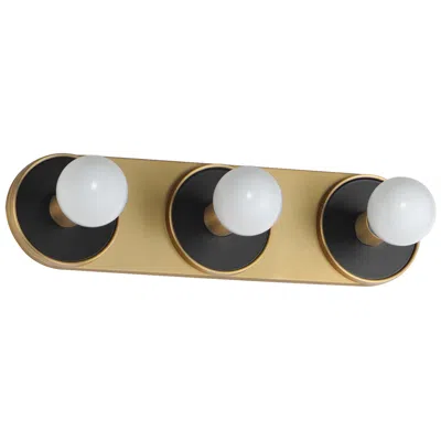Maxim Hollywood 3-light Sconce W/ Led Bulb Black / Brass