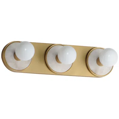 Maxim Hollywood Stone 3-light Sconce W/ Led Bulb White / Brass