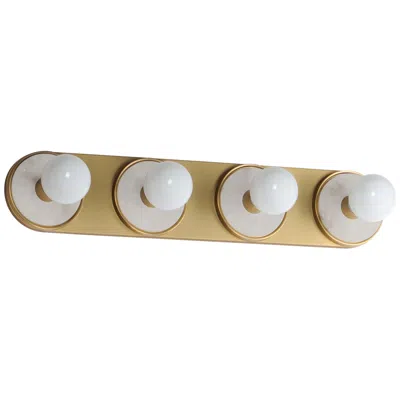 Maxim Hollywood Stone 4-light Sconce W/ Led Bulb White / Brass