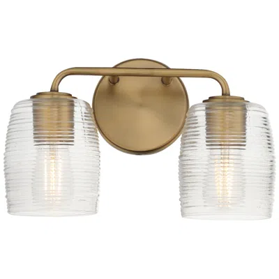 Maxim Honey 14" Wide Natural Aged Brass 2-light Sconce