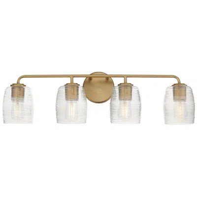 Maxim Honey 30 1/2" Wide Natural Aged Brass 4-light Bath Vanity