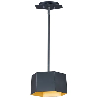 Maxim Honeycomb 9" Wide Black Gold Led Geometric Mini-pendant Light