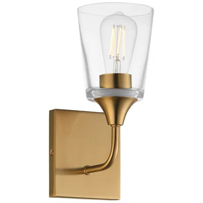 Maxim Hudson 11" High Clear/natural Aged Brass 1-light Sconce